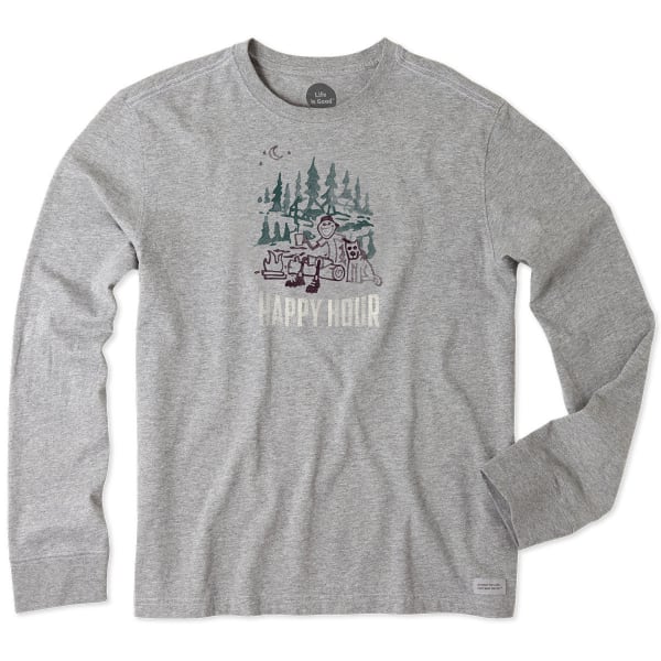 LIFE IS GOOD Men's Happy Hour Camp Watercolor Long-Sleeve Crusher Tee