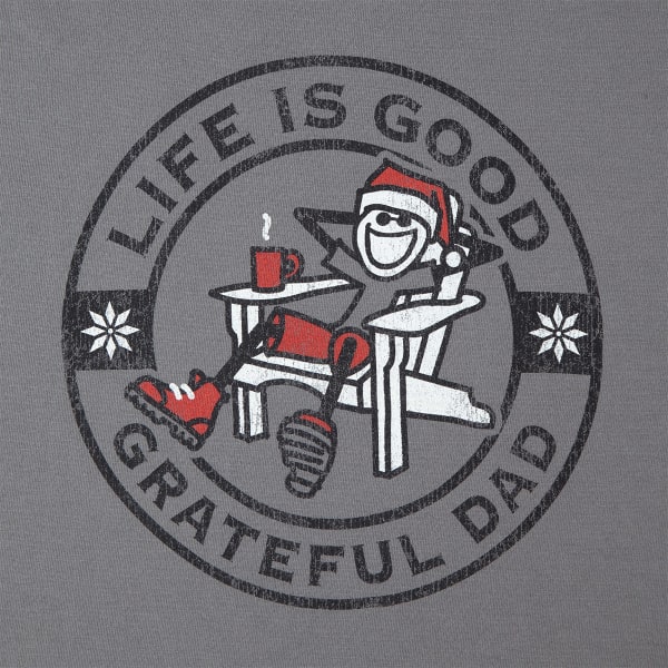 LIFE IS GOOD Men's Grateful Dad Holiday Long-Sleeve Crusher Tee