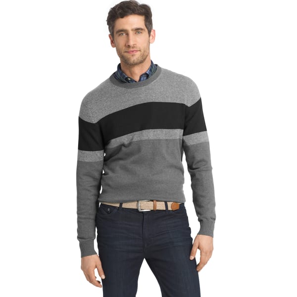 IZOD Men's Fieldhouse Fine-Gauge Color-Blocked Crewneck Sweater