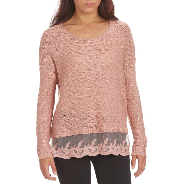 BY DESIGN Women's Lace Hem Sweater