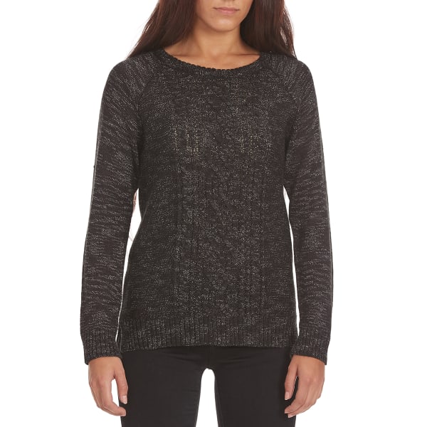 BY DESIGN Women's Marled Cable Knit Sweater