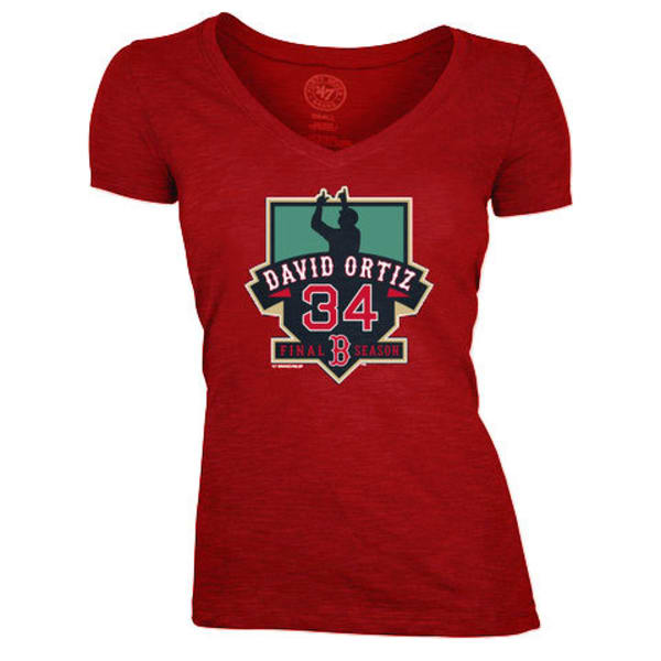 BOSTON RED SOX Women's Ortiz Flanker Clutch V-Neck Tee