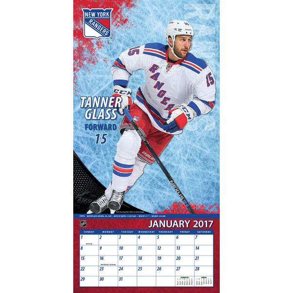 NEW YORK RANGERS 2017 Wall Calendar Bob’s Stores