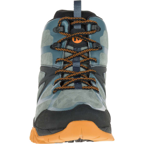 MERRELL Men's Capra Bolt Leather Mid Waterproof Hiking Shoes, Dark Slate