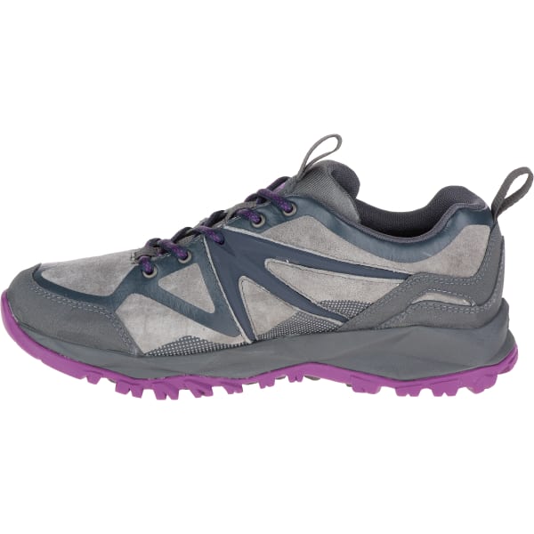 MERRELL Women's Capra Bolt Leather Waterproof Shoe, Grey/Purple