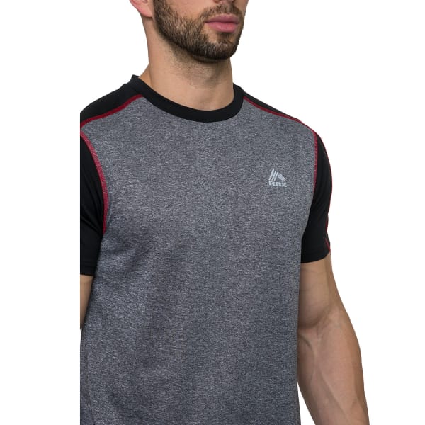 RBX Men's Contrast Mesh Fitted Short-Sleeve Tee