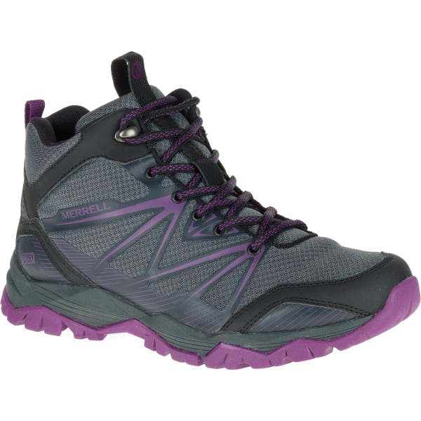 MERRELL Women's Capra Rise Waterproof Mid, Grey/Purple