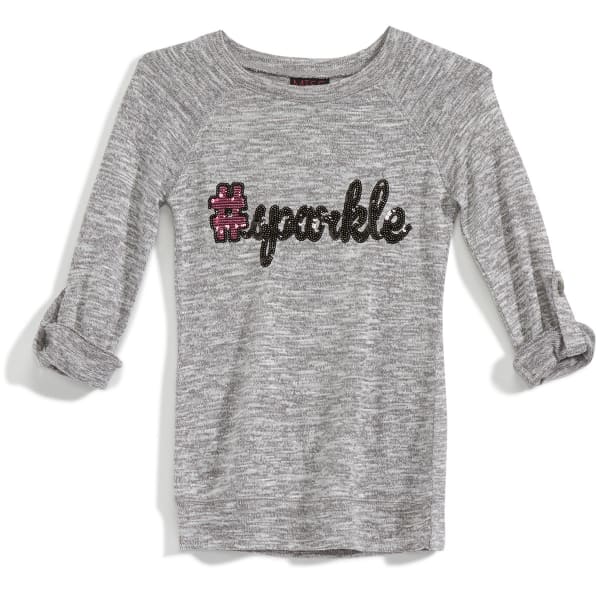 MISS CHIEVOUS Girls' Hacci #Sparkle ¾ Sleeve Tunic