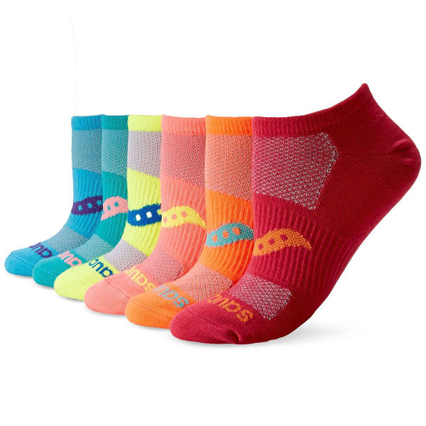 SAUCONY Women's Performance Super Lite No-Show Socks, 6 Pack