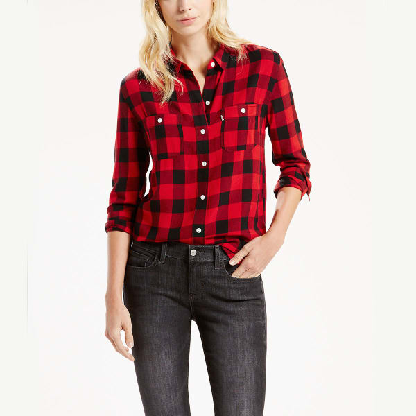 LEVI'S Women's Workwear Boyfriend Plaid Shirt