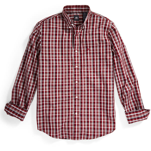 DOCKERS Men's Medium Plaid Woven Button-Down Shirt