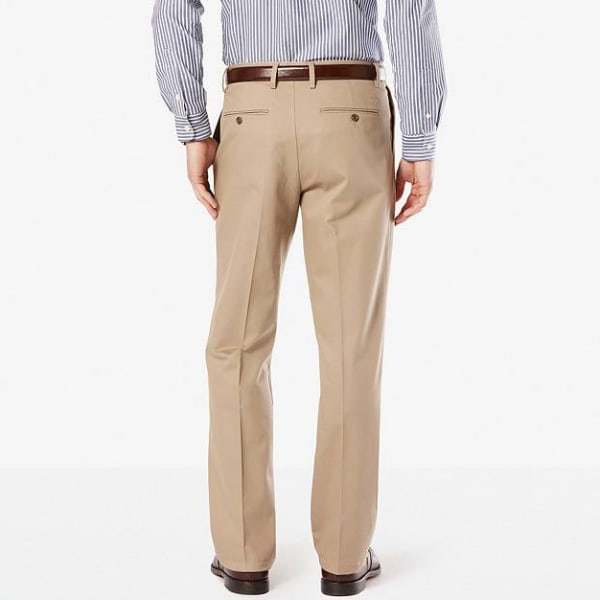 DOCKERS Men's Signature Stretch Pleated Classic Fit Khaki Pants - Discontinued Style