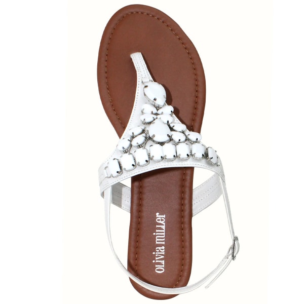 OLIVIA MILLER Juniors' Beaded Flat Sandals