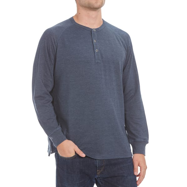 NORTH HUDSON Men's Raglan Double Face Henley Shirt