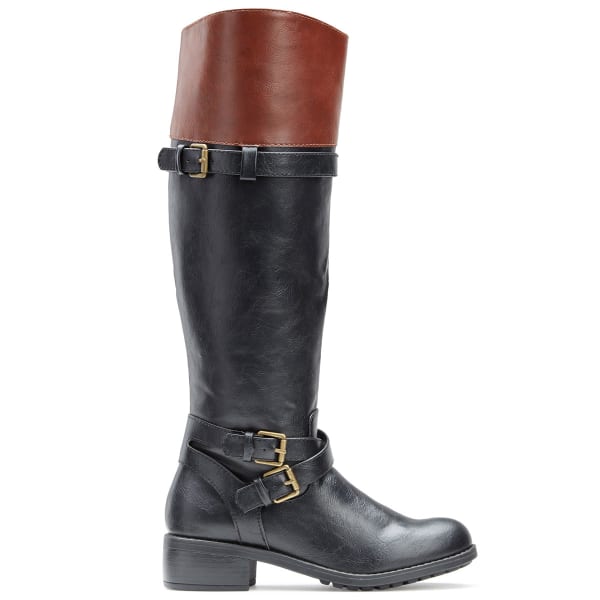 RAMPAGE Women's Britney 2 Tone Riding Boots, Wide