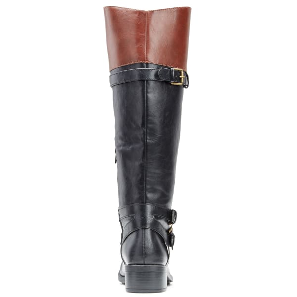 RAMPAGE Women's Britney 2 Tone Riding Boots, Wide