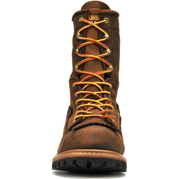 CAROLINA Men's CA8824 Extra Wide 8" Lace Logger Waterproof Work Boots, Copper Crazy Horse