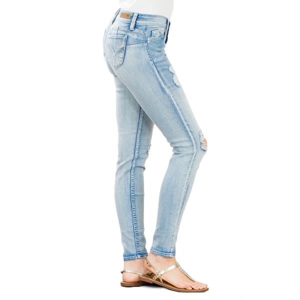 YMI Juniors' Wanna Betta Butt Five-Pocket Destruction Skinny Jeans