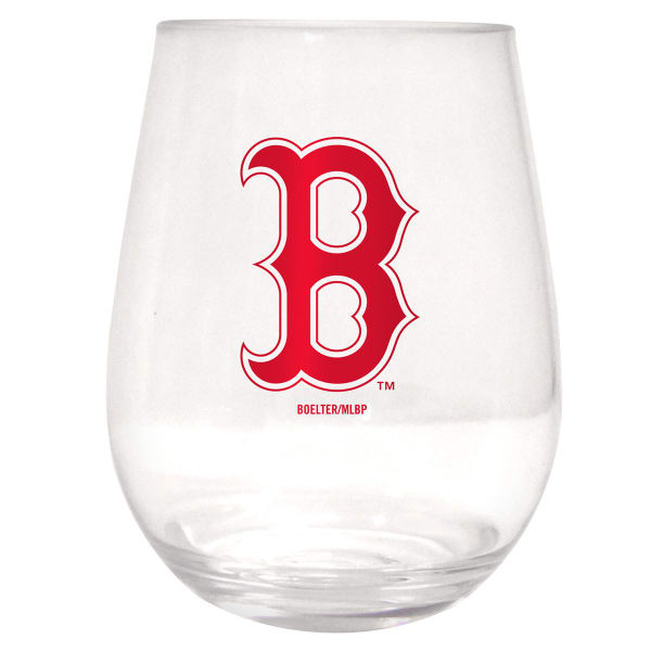 BOSTON RED SOX Plastic Stemless Wine Glass