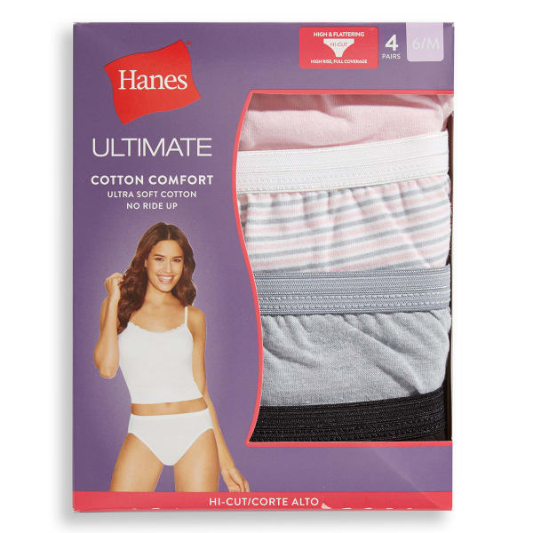 HANES Women's Ultimate Hi-Cut, 4 Pack