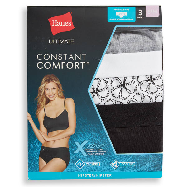  Hanes Ultimate Womens Hipster Panties 5-Pack