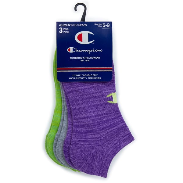 CHAMPION Women's No-Show Training Socks, 3-Pack