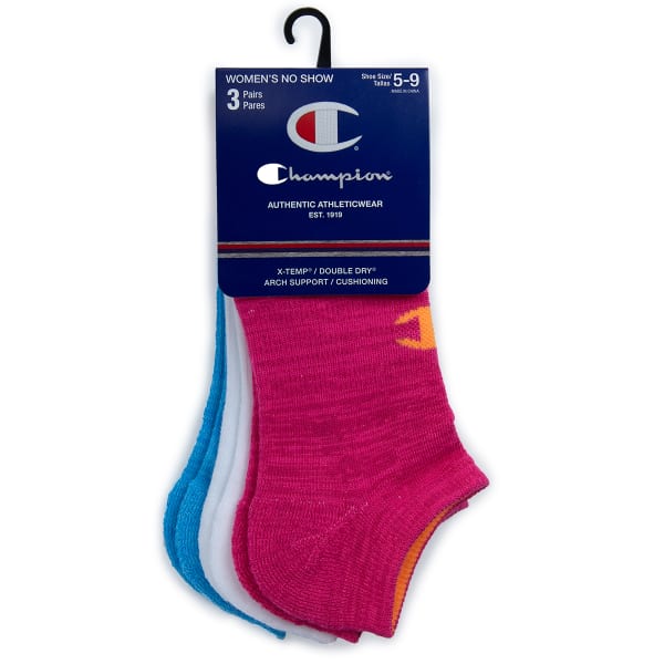 CHAMPION Women's No-Show Training Socks, 3-Pack