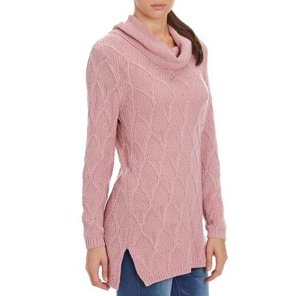 JEANNE PIERRE Women's Lattice Cowl Neck Sweater