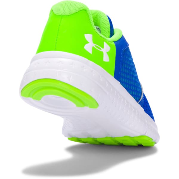 UNDER ARMOUR Boys' Pre-School UA Micro G Fuel Running Shoes, Ultra Blue/Hyper Green/White