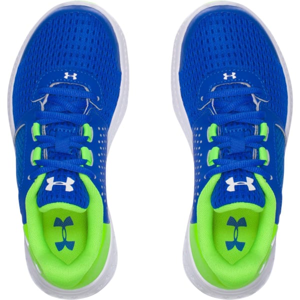 UNDER ARMOUR Boys' Pre-School UA Micro G Fuel Running Shoes, Ultra Blue/Hyper Green/White