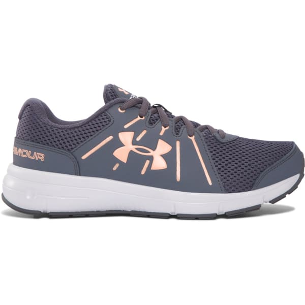 UNDER ARMOUR Women's Dash RN 2 Running Shoes, Grey/Peach