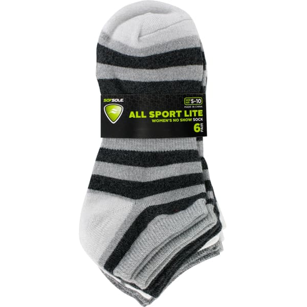 SOF SOLE Women's All-Sport Lite Multi-Stripe Socks, 6 Pack