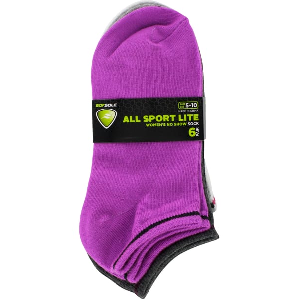 SOF SOLE Women's All-Sport Lite Fall Brights Socks, 6 Pack