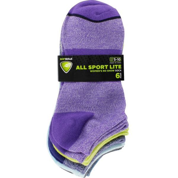 SOF SOLE Women's All-Sport Lite Marled Lites Socks, 6 Pack