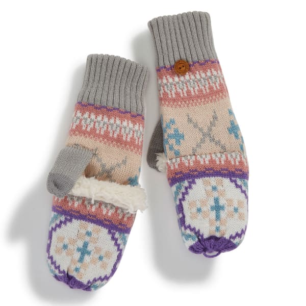 MUK LUKS Women's X Fair Isle Flip-Top Gloves