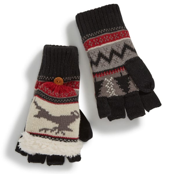 MUK LUKS Women's Deer Nordic Flip-Top Gloves