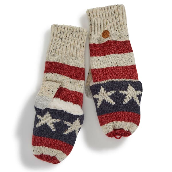 MUK LUKS Women's Old Glory Flip-Top Mittens