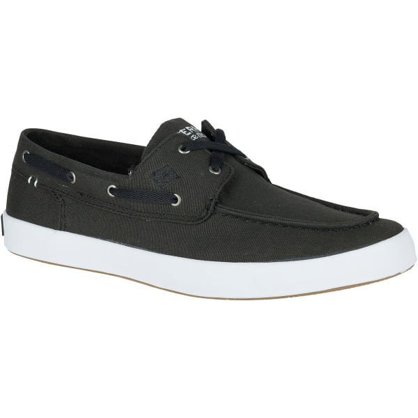 SPERRY Men's Wahoo 2-Eye Canvas Boat Shoes, Saturated Black