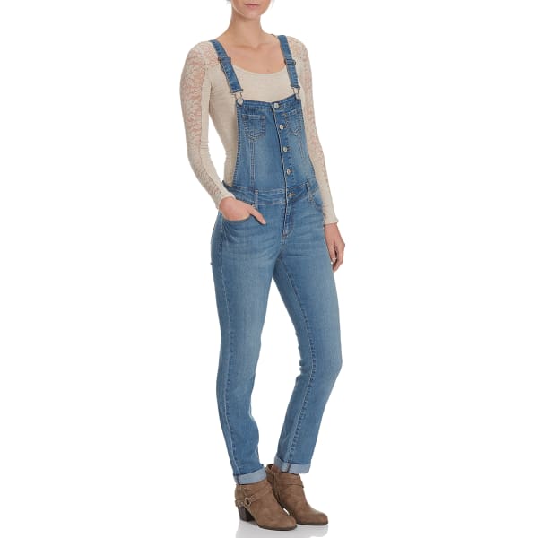 WAX JEAN Juniors' Washed Overalls with Rolled Cuffs