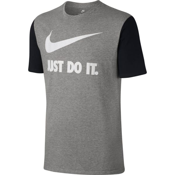 NIKE Men's Herringbone Just Do It Swoosh Short-Sleeve Tee