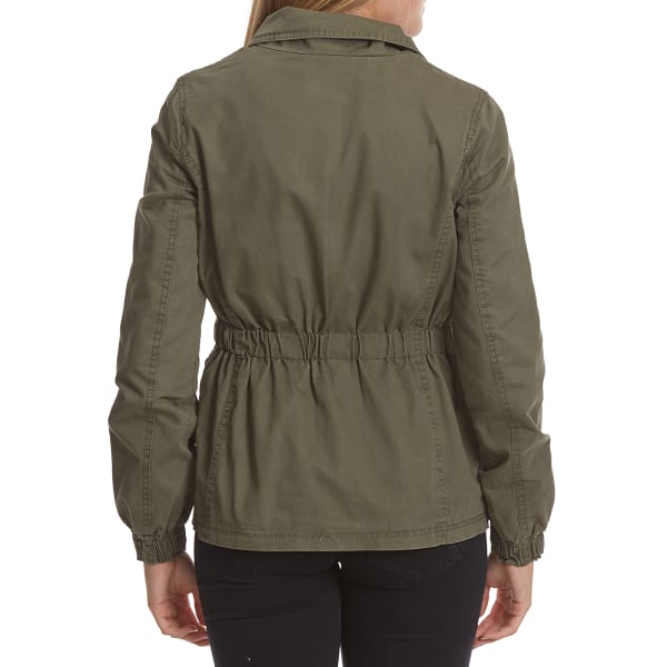 AMBIANCE Juniors' Military Jacket with Zippered Pockets