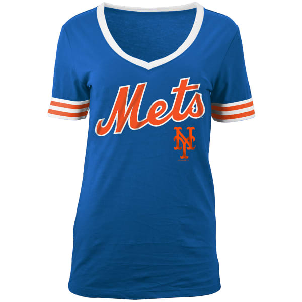 NEW YORK METS Women's Chenille V-Neck Short-Sleeve Tee