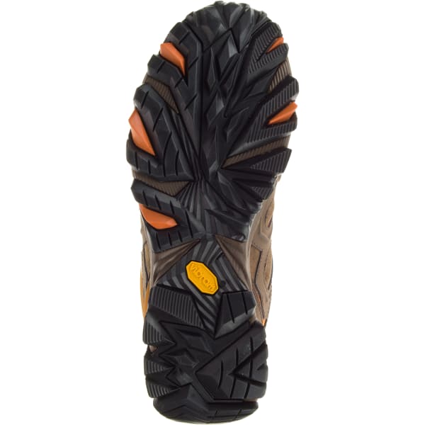 MERRELL Men's Moab FST Leather Mid Hiking Boots, Waterproof, Dark Earth