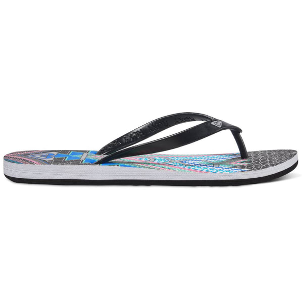 ROXY Women's Tahiti Flip-Flops, Black Tribal Print