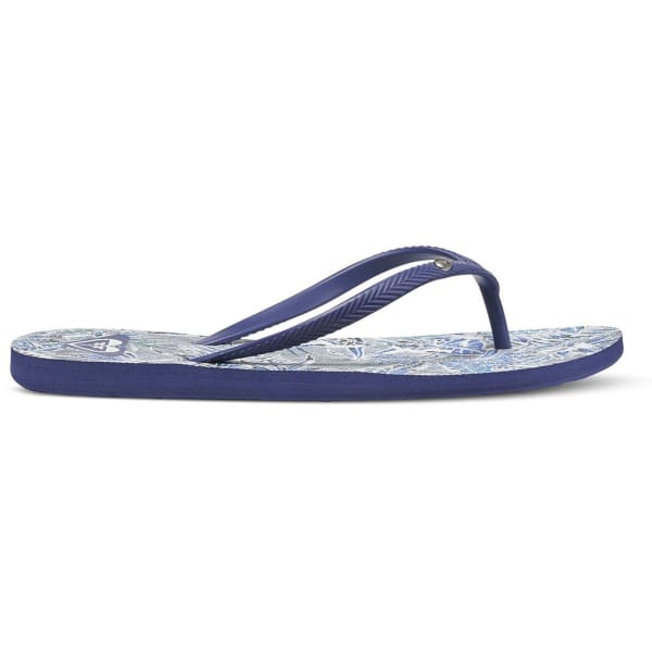 ROXY Women's Bermuda Flip-Flops, Navy/Blue/White Print