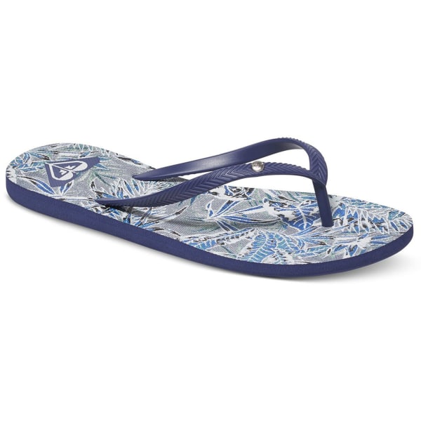 ROXY Women's Bermuda Flip-Flops, Navy/Blue/White Print