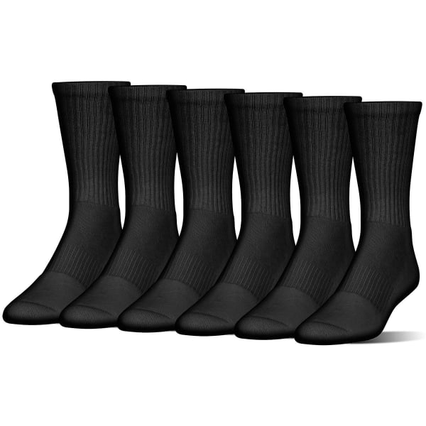 UNDER ARMOUR Men's Charged Cotton Crew Socks, 6 Pack