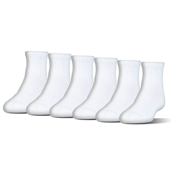 UNDER ARMOUR Men's Charged Cotton Quarter Socks, 6 Pack