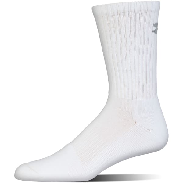 UNDER ARMOUR Boys' Charged Cotton Crew Socks, 6 Pack