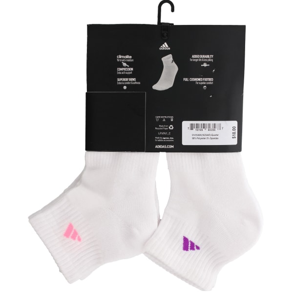 ADIDAS Women's Athletic Quarter Length Socks, 6 Pack - Bob's Stores